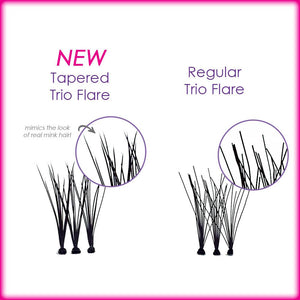 Elegant Lashes Tapered Trio Flare Faux Mink Individual Lash vs. Regular Trio Flare Clusters