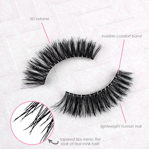 Cashmere 3D Tapered Tip Human Hair Lashes