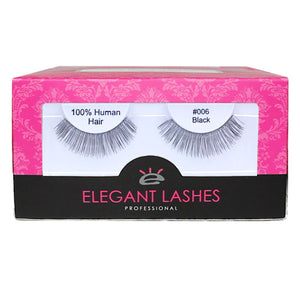 bulk wholesale natural-looking false eyelashes | Elegant Lashes #006 Black Pro Dozen Pack 12 pairs