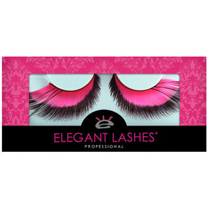 pink drag queen Halloween feather false eyelashes | Elegant Lashes F357
