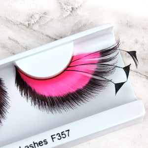 giant pink feather drag queen false eyelashes | Elegant Lashes F357