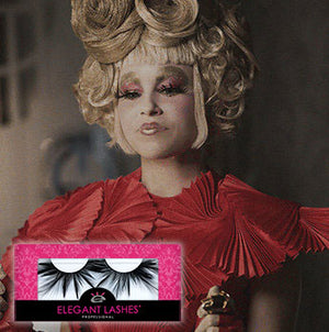 The Hunger Games Effie Trinket (Elizabeth Banks) wearing Elegant Lashes F404 Black Feather False Eyelashes
