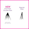 Elegant Lashes Knot-Free Double Flare vs. Regular Flare Individual Eyelash Cluster