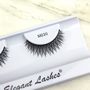 Elegant Lashes M030 Ultra natural short criss cross vegan synthetic lashes for Asian eyes