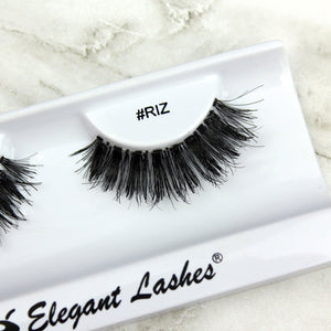 Double-stacked glam thick wispy 100% Natural human hair false eyelashes | Elegant Lashes #RIZ 