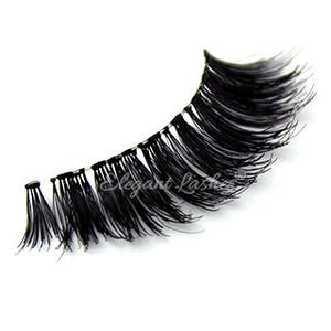 Double-stacked glam wispy 100% Natural human hair false eyelashes | Elegant Lashes #RIZ 