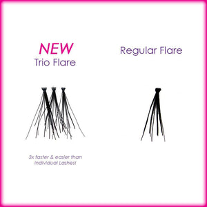 Elegant Lashes Trio Flare clusters vs. Individual Flare Lashes compare