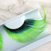Giant green false eyelashes | Elegant Lashes W581 Shamrock - color drag lashes for theater, drag, Halloween, St. Patrick's Day, and party